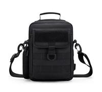 SERDAS Molle - Riñonera táctica para exteriores, impermeable, camping, viajes, senderismo, caza, bandolera, bolsa de mensajero y pesca, Black, Talla única, Artesano