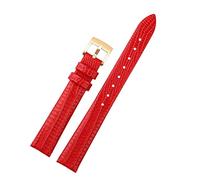 SERDAS Mujeres correa de reloj de cuero genuina para Armani AR1681 1683 1882 1926 1726 Bandas de pulsera delgadas y suaves(Red-gold buckle)