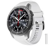 SERDAS Para Gear S3 Frontier Band sin huecos, correa de repuesto de silicona para Gear S3 Frontier/Gear S3 Classic/Galaxy Watch correa de reloj de 46mm(White)