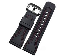 SERDAS Watchands para siete viernes de goma reloj de reloj Egler a prueba de agua a prueba de agua SieteFriday P Series YP3C / 02(Black red-black)