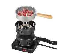 SERdeerCH Hornillo Cachimba Electrico Accesorios Premium Incluyendo Cesta de Carbón Extraíble Pinzas para Shisha Hookah, Barbacoa （Negro）