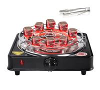 SERdeerCH Hornillo Electrico Carbón HOOKAH,Encendedor de carbón eléctrico Heat 1000W + accesorios para shisha de acero inoxidable (Black)