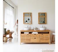 Serena - Mueble para lavabo de roble macizo de 165 cm H 78 x B 165 x T 55 cm