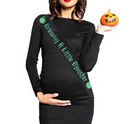 Serencatcher Banda de decoración de Halloween para baby shower, Halloween Brewing a Little Monster Mom to Be Maternity Sash para un bebé está preparando baby shower, Halloween, revelación de género,