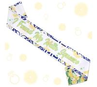 Serencatcher Found My Main - Banda para apretar con diseño de limón, decoración de despedida de soltera, amarillo y azul, para mujer, despedida de soltera, compromiso, fiesta de boda