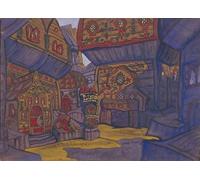 SERENDIPITP Cuadro en Lienzo Decorativo Cuadro la Corte Ofvladimir Galitsky Escenografía para el Operaigor de Nikolai Konstantinowitsch Roerich para la Decoración del Hogar del Dormitorio 60x90cm
