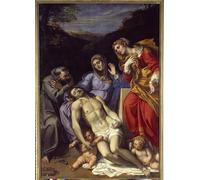 SERENDIPITP Cuadro en Lienzo Decorativo Cuadro Piedad con San Francisco de Asís y Santa María Magdalena Pintura de Annibale Carracci para la Decoración del Hogar del Dormitorio 60x90cm