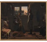 SERENDIPITP Cuadro en Lienzo Decorativo Cuadro un pescador muestra a su hija un barco que se aleja navegando de Christen Dalsgaard para la Decoración del Hogar del Dormitorio 60x90cm