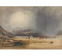 SERENDIPITP Cuadro en Lienzo Decorativo Cuadro Una vista de Snowdon desde las arennas de Traeth Mawr por Vandyke Copley Fielding para la Decoración del Hogar del Dormitorio 60x90cm