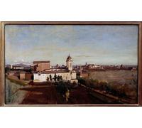 SERENDIPITP Cuadro Moderno Impresión La Trinite Des Monts Vista desde Villa Medicis Vista de la Iglesia de Trinita Dei Monti In. de Jean-Baptiste Camille Corot para Decoración de Paredes 60x90cm
