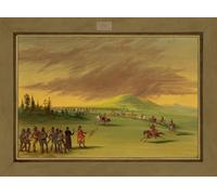 SERENDIPITP Cuadro Moderno Impresión Lienzo Impresión Pintura La Salle se encuentra con un grupo de guerra de indios Cenis en una pradera de Texas por George Catlin para Decoración de Paredes 60x90cm