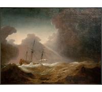 SERENDIPITP Imagen de Lienzo Lienzo Cuadro Pintura Murales Decor Barco holandés antes de una tormenta de viento de Willem Van De Velde el para Decoraciones del Hogar 60x90cm