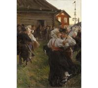 SERENDIPITP Imagen de Lienzo Lienzo Cuadro Pintura Murales Decor Danza del solsticio de verano de Anders Leonard Zorn para Decoraciones del Hogar 60x90cm
