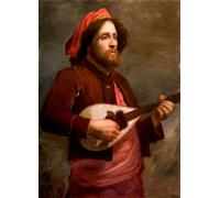 SERENDIPITP Imagen de Lienzo Lienzo Cuadro Pintura Murales Decor El juglar errante de George Frederic Watts para Decoraciones del Hogar 60x90cm