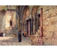 SERENDIPITP Imagen de Lienzo Lienzo Cuadro Pintura Murales Decor Entrada a la Iglesia del Santo Sepulcro por John Fulleylove para Decoraciones del Hogar 60x90cm