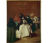 SERENDIPITP Imagen de Lienzo Lienzo Cuadro Pintura Murales Decor Il Ridotto o Mask a Reduto de Pietro Longhi para Decoraciones del Hogar 60x90cm