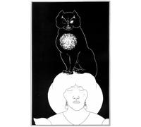 SERENDIPITP Imagen de Lienzo Lienzo Cuadro Pintura Murales Decor Ilustración del gato negro de Aubrey Beardsley para Decoraciones del Hogar 60x90cm