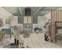 SERENDIPITP Imagen de Lienzo Lienzo Cuadro Pintura Murales Decor Mammas and the Small Girls Room de Carl Larsson para Decoraciones del Hogar 60x90cm