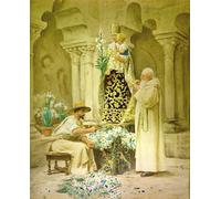 SERENDIPITP Imagen de Lienzo Lienzo Cuadro Pintura Murales Decor Preparativos para la procesión de Jehan Georges Vibert para Decoraciones del Hogar 60x90cm