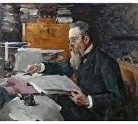 SERENDIPITP Imagen de Lienzo Lienzo Cuadro Pintura Murales Decor Retrato de Nikolai Andreyevich Rimsky Korsakov - Valentin Aleksandrovich Serov para Decoraciones del Hogar 60x90cm