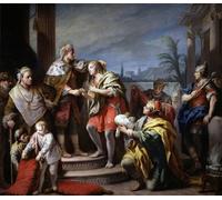 SERENDIPITP Impresión Imagen Modernos Cuadro Pintura al óleo Clásicas ante el faraón de Jacob Amigoni para Decoraciones del Hogar 60x90cm