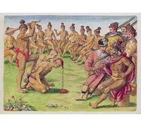 SERENDIPITP Impresión Imagen Modernos Cuadro Pintura al óleo Clásicas Cómo un centinela fue tratado por negligencia por Jacques Le Moyne para Decoraciones del Hogar 60x90cm