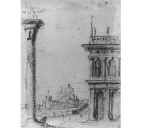 SERENDIPITP Impresión Imagen Modernos Cuadro Pintura al óleo Clásicas la Piazzetta mirando hacia Santa Maria Della Salute de Antonio Canal para Decoraciones del Hogar 60x90cm