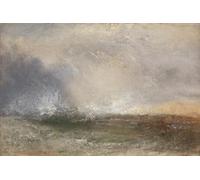 SERENDIPITP Impresión Imagen Modernos Cuadro Pintura al óleo Clásicas Mar tempestuoso rompiendo en una orilla por Mallord William Turner para Decoraciones del Hogar 60x90cm