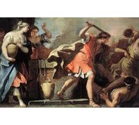 SERENDIPITP Impresión Imagen Modernos Cuadro Pintura al óleo Clásicas Moisés defendiendo a las hijas de Jetro de Ricci para Decoraciones del Hogar 60x90cm