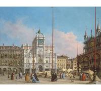 SERENDIPITP Impresión Imagen Modernos Cuadro Pintura al óleo Clásicas Piazza di San Marco mirando hacia la torre del reloj de Francesco Guardi para Decoraciones del Hogar 60x90cm