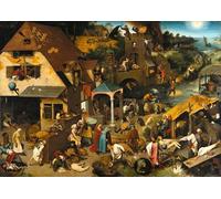 SERENDIPITP Impresión Imagen Modernos Cuadro Pintura al óleo Clásicas Proverbios holandeses de Pieter the Elder Bruegel para Decoraciones del Hogar 60x90cm