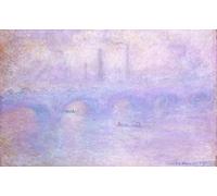 SERENDIPITP Impresión Imagen Modernos Cuadro Pintura al óleo Clásicas Puente de Waterloo Efecto de Fogn de Claude Monet para Decoraciones del Hogar 60x90cm
