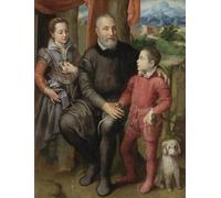 SERENDIPITP Impresión Imagen Modernos Cuadro Pintura al óleo Clásicas Retrato de la familia del artista Minerva Amilcare y Asdrubale de Sofonisba Anguissola para Decoraciones del Hogar 60x90cm