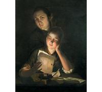 SERENDIPITP Impresión Imagen Modernos Cuadro Pintura al óleo Clásicas una niña leyendo una carta de Wright of Derby para Decoraciones del Hogar 60x90cm