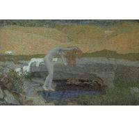 SERENDIPITP Impresión Imagen Modernos Cuadro Pintura al óleo Clásicas Vanidad La Vanità de Giovann Segantini para Decoraciones del Hogar 60x90cm