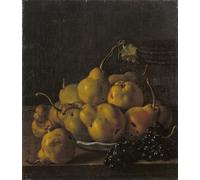 SERENDIPITP Lienzo Poster Cuadro Moderno Impresión Lienzo Impresión Pintura Bodegón con frutas uvas y tarro de mermelada de Luis Egidio Melendez para Decoración de Paredes 60x90cm