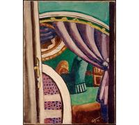 SERENDIPITP Lienzo Poster Cuadro Moderno Impresión Lienzo Impresión Pintura Butaca Violet the Green de Max Beckmann para Decoración de Paredes 60x90cm