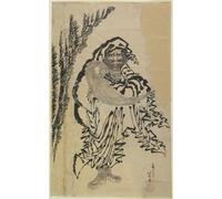 SERENDIPITP Lienzo Poster Cuadro Moderno Impresión Lienzo Impresión Pintura Dharma de Katsushika Hokusai para Decoración de Paredes 60x90cm