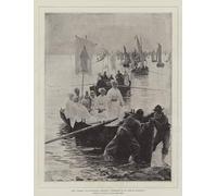 SERENDIPITP Lienzo Poster Cuadro Moderno Impresión Lienzo Impresión Pintura el perdón en Concarneau Bretaña Hermandad de Santa Ana de Fouesnant por Alfred Guillou para Decoración de Paredes 60x90cm