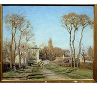 SERENDIPITP Lienzo Poster Cuadro Moderno Impresión Lienzo Impresión Pintura Entrada al pueblo de Voisins Le Bretonneux Pintura de Camille Jacob Pissarro para Decoración de Paredes 60x90cm