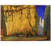 SERENDIPITP Lienzo Poster Cuadro Moderno Impresión Lienzo Impresión Pintura Escenografía para el Balletgod de Leon Bakst para Decoración de Paredes 60x90cm