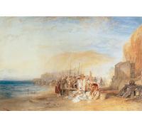 SERENDIPITP Lienzo Poster Cuadro Moderno Impresión Lienzo Impresión Pintura Hastings: Fish Market on the Sands Morning de Mallord William Turner para Decoración de Paredes 60x90cm