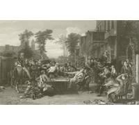 SERENDIPITP Lienzo Poster Cuadro Moderno Impresión Lienzo Impresión Pintura Pensionistas de Chelsea leyendo la Gaceta de la Batalla de Waterloo por David Wilkie para Decoración de Paredes 60x90cm