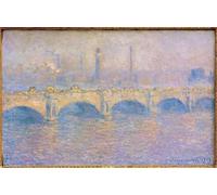 SERENDIPITP Lienzo Poster Cuadro Moderno Impresión Lienzo Impresión Pintura Puente de Waterloo Effet De Soleil de Claude Monet para Decoración de Paredes 60x90cm