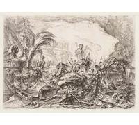 SERENDIPITP Lienzo Poster Cuadro Moderno Impresión Lienzo Impresión Pintura Ruinas de Groteschi con una estatua de un fauno y una columna caída de Battista Piranesi para Decoración de Paredes 60x90cm