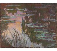 SERENDIPITP Lienzo Poster Cuadro Moderno Impresión Lienzo Impresión Pintura Seerosen Im Abendlicht Um de Claude Monet para Decoración de Paredes 60x90cm