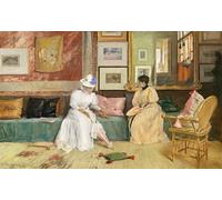 SERENDIPITP Lienzo Poster Cuadro Moderno Impresión Lienzo Impresión Pintura una llamada amistosa de William Merritt para Decoración de Paredes 60x90cm