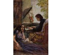 SERENDIPITP Modernos Cuadro Pintura al óleo Clásicas Postal que representa a George Sand escuchando a Frederic Chopin tocar el piano de Adolf Karpellus para Decoraciones del Hogar 60x90cm