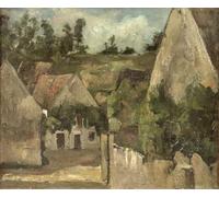 SERENDIPITP Pintura al óleo Clásicas Cuadro en Lienzo Decorativo Cuadro Cruce de caminos en la Rue Remy Auvers de Paul Cézanne para la Decoración del Hogar del Dormitorio 60x90cm