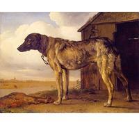 SERENDIPITP Pintura al óleo Clásicas Cuadro en Lienzo Decorativo Cuadro el perro lobo de Paulus Potter para la Decoración del Hogar del Dormitorio 60x90cm
